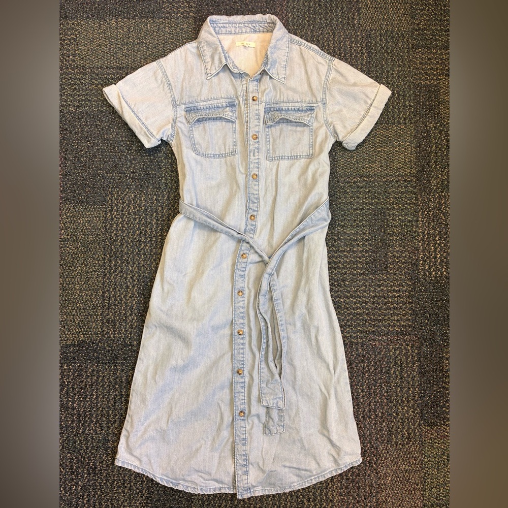 Denim Button-Down Dress
